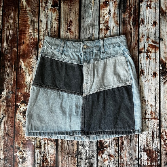 Wild Fable Patchwork Denim Jean Skirt - Picture 1 of 7